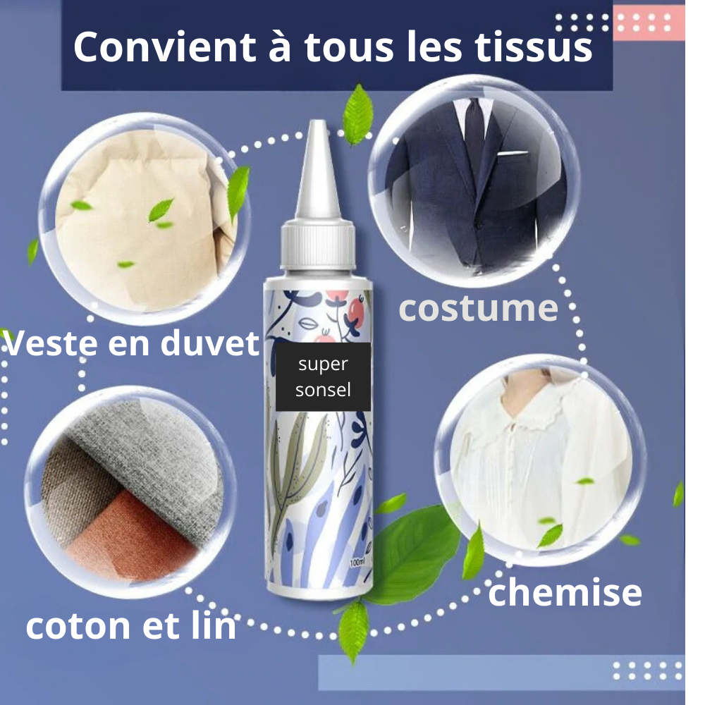 𝐒𝐔𝐏𝐄𝐑 𝐒𝐎𝐍𝐒𝐄𝐋 : un produit non toxique qui élimine toutes taches sur les tissus.